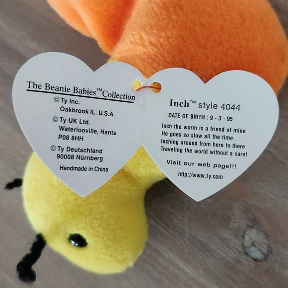 ๐ Ty Beanie Baby โInchโ the Inchworm โ 1995 Vintage Plush, Excellent Condition - Picture 8 of 10
